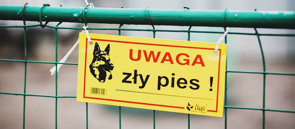 שלט מוטבע זהירות כלב